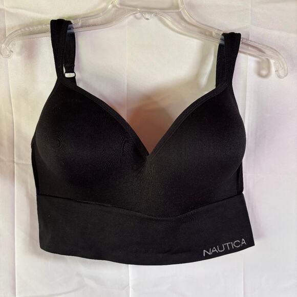 Nautica Intimates Black Seamless Adjustable Straps Wire Free Bra Size 38D Padded - Picture 1 of 7
